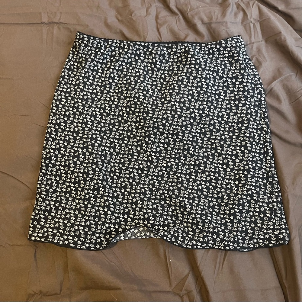 Floral Black and White Women's Skirt
